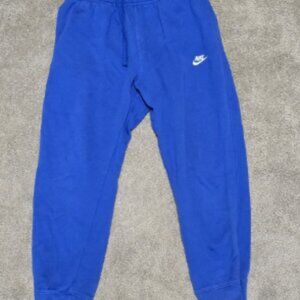 Nike Royal Blue Sweatpants Men's XL Fleece Joggers Elastic Cuffs